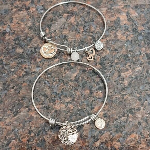 Two Vintage ALEX AND ANI "SISTERS LOVE BRACELETS" - Picture 2 of 5